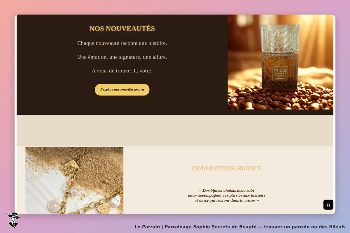 Capture d'écran de Sophie Secrets de Beauté