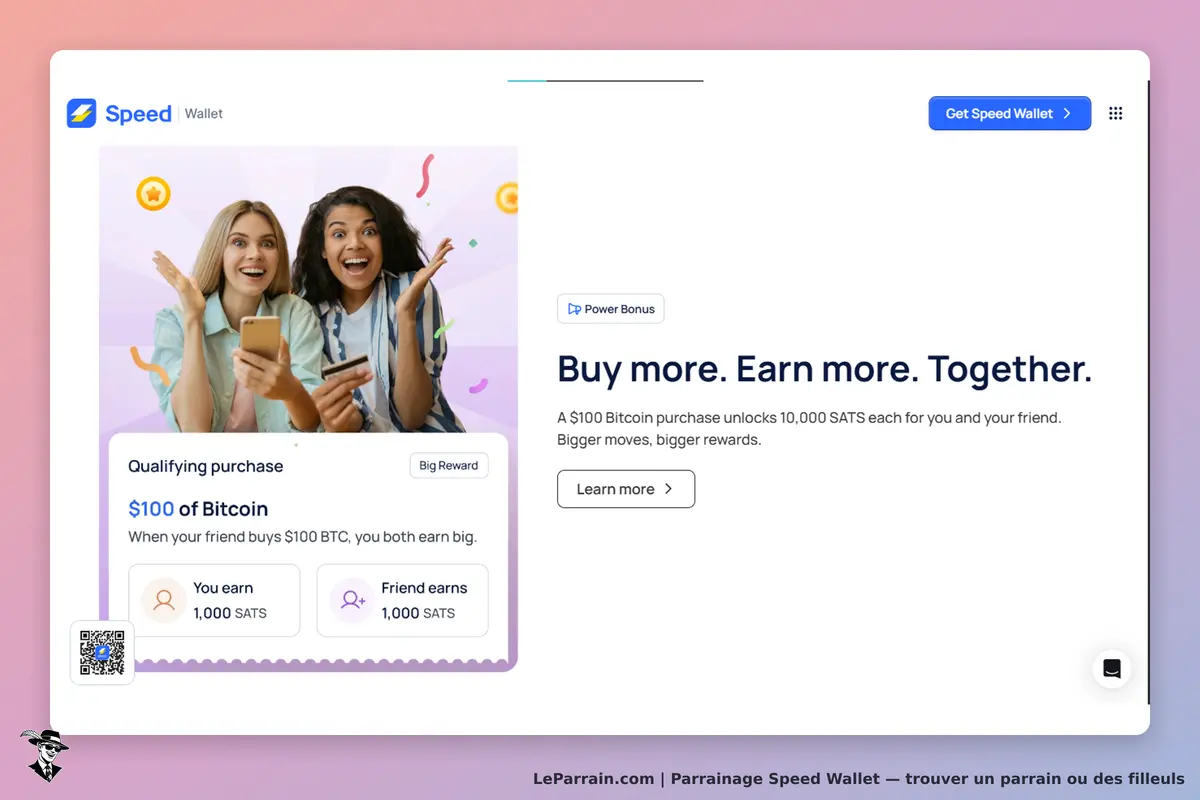 Speed Wallet : deux femmes souriantes avec un téléphone, présentation d'une offre et d'un bonus