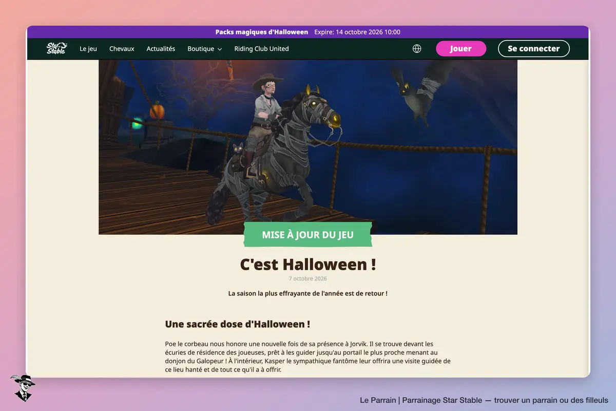 Page produit de Star Stable