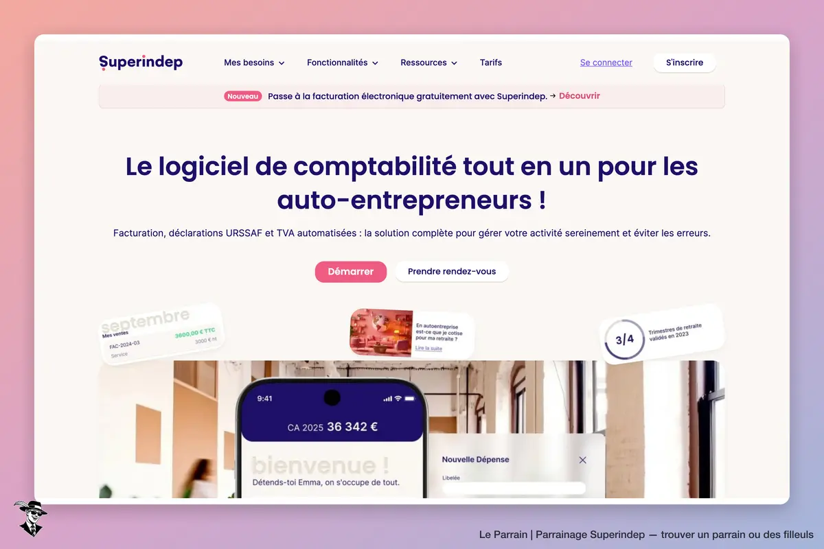 Page d'accueil de Superindep