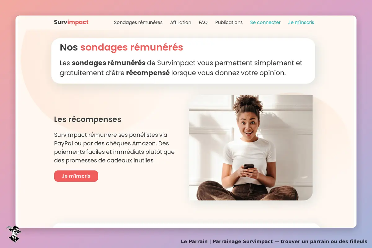 Page parrainage de Survimpact