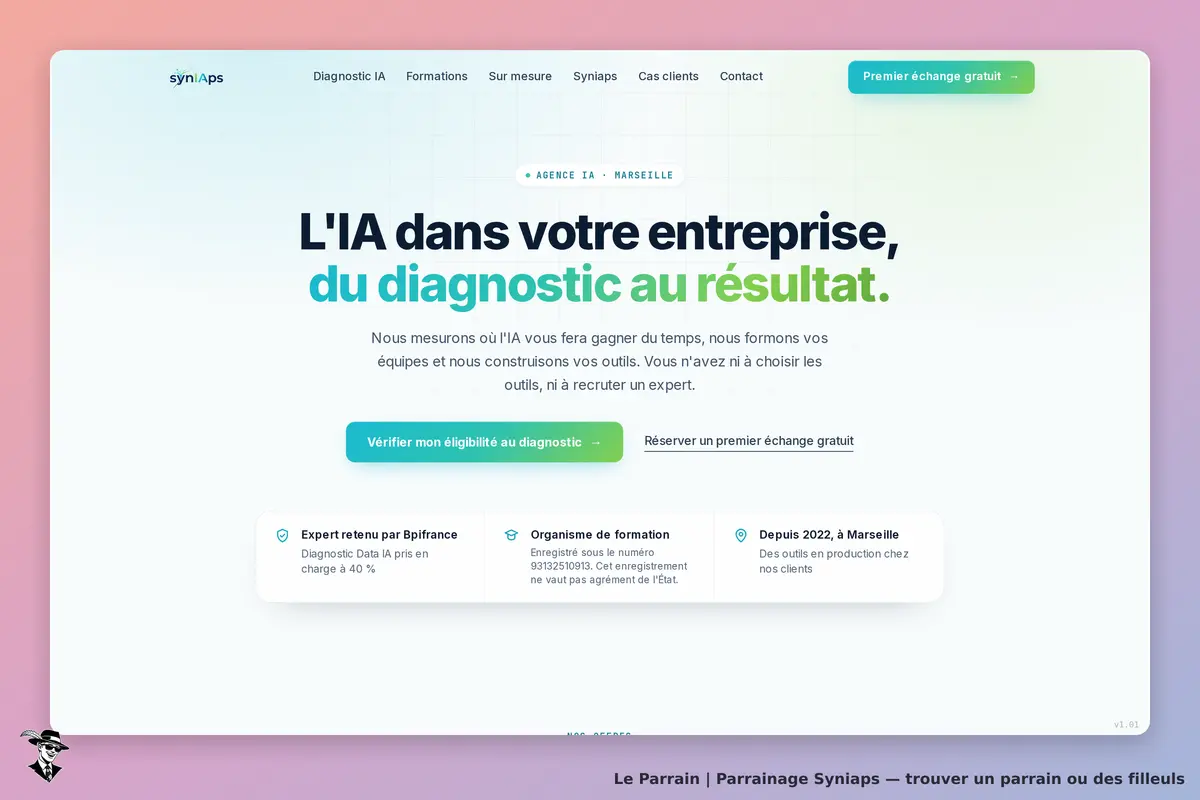 Page d'accueil de Syniaps