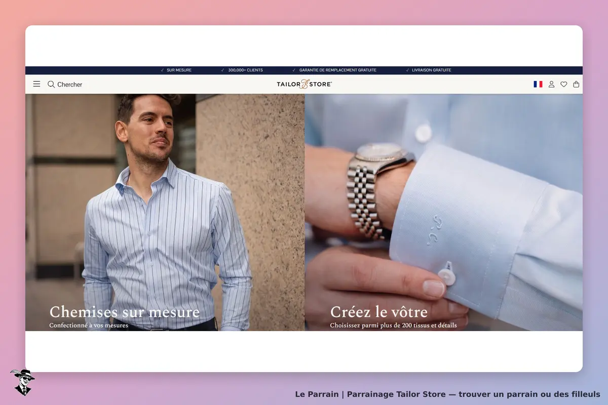 Tailor Store : homme en chemise rayée, options de chemises sur mesure à personnaliser