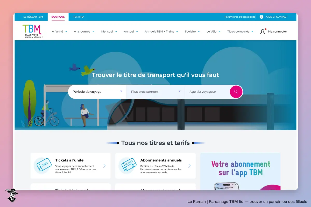 Page catégorie de TBM fid