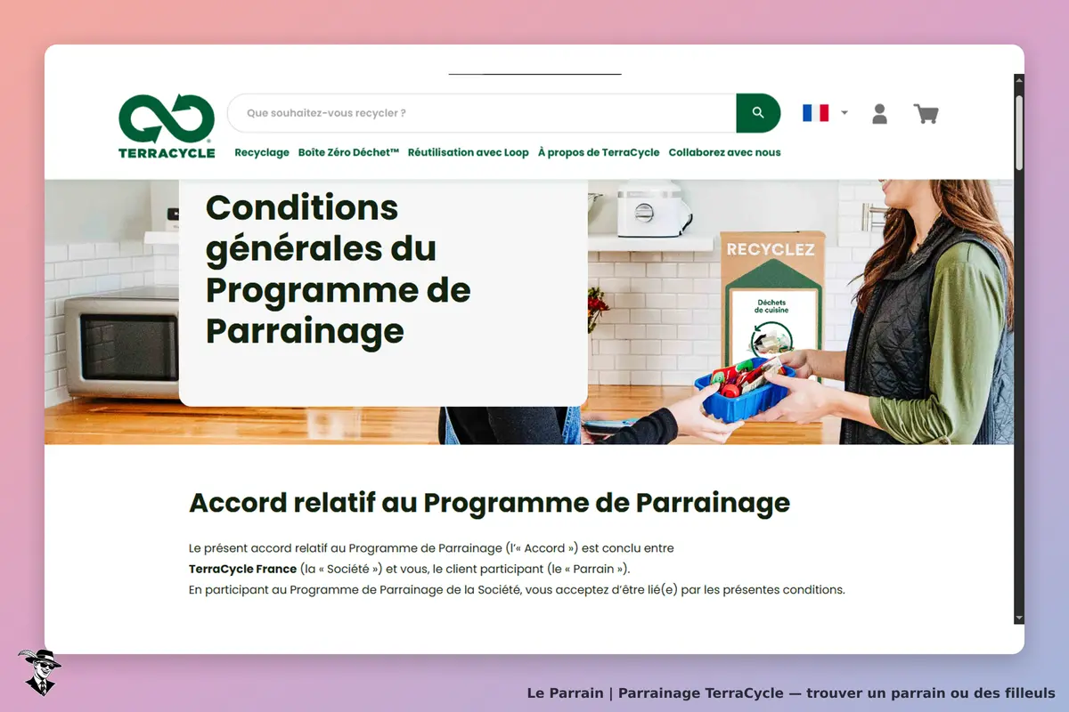 TerraCycle : conditions générales du programme de parrainage et informations sur le recyclage