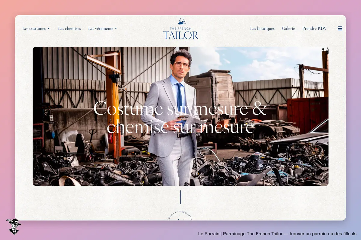 Page d'accueil de The French Tailor