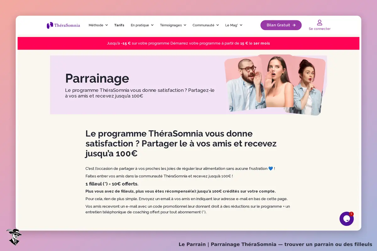Page parrainage de ThéraSomnia