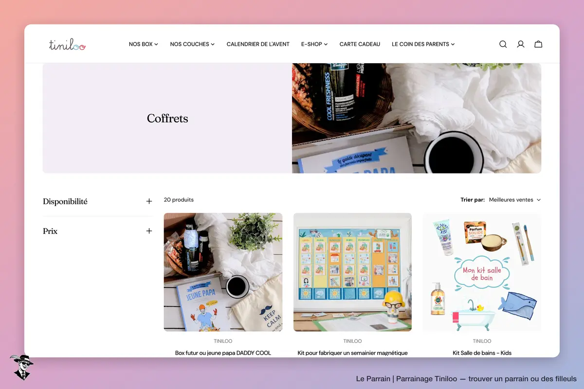 Page catégorie de Tiniloo