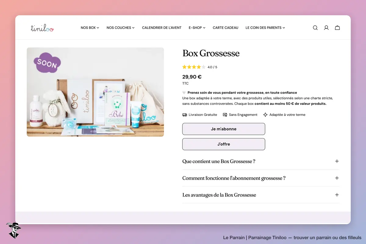 Page produit de Tiniloo