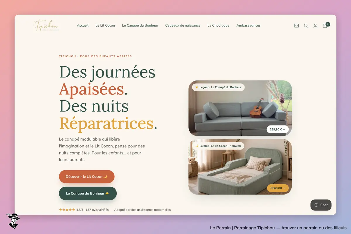 Page d'accueil de Tipichou