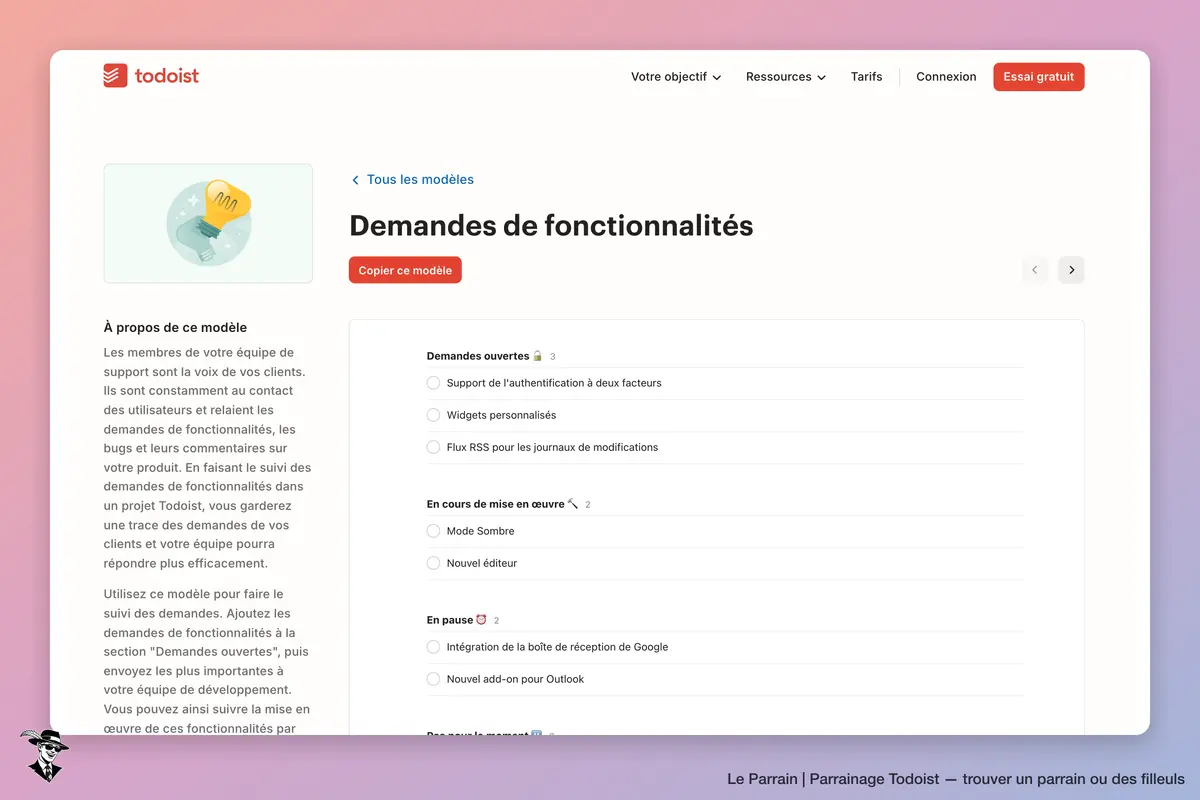 Capture d'écran de Todoist