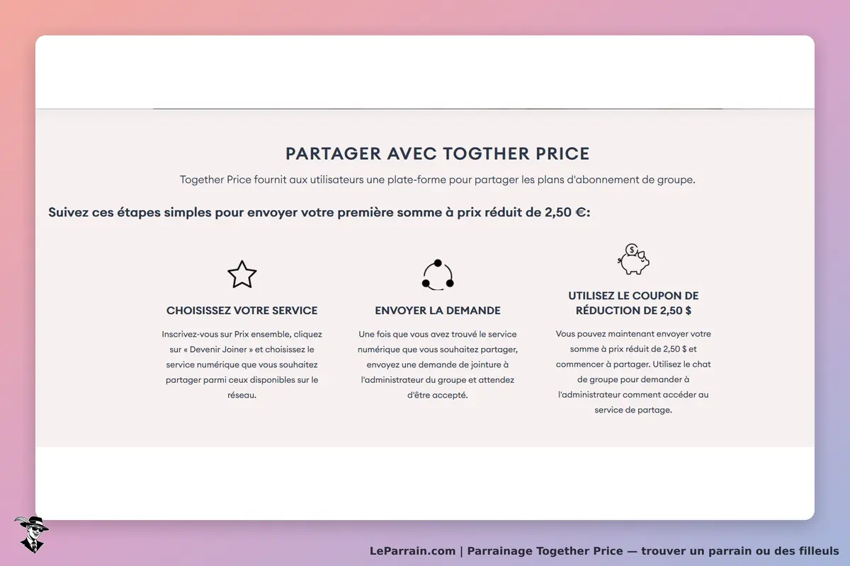Together Price : étapes pour partager un abonnement à prix réduit sur la plateforme