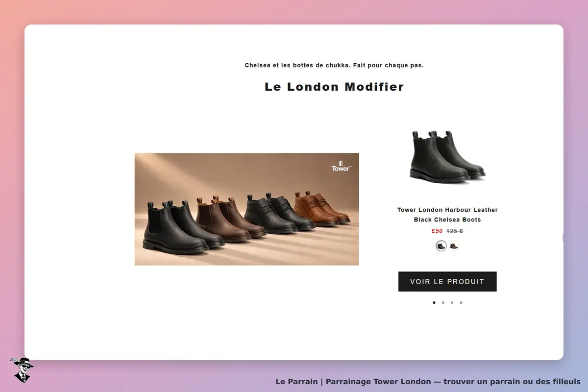 Tower London : plusieurs modèles de bottes Chelsea en cuir sur fond clair