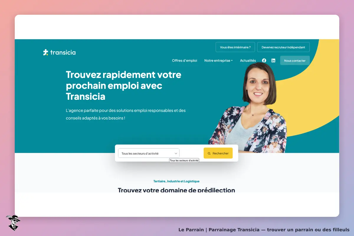 Page d'accueil de Transicia