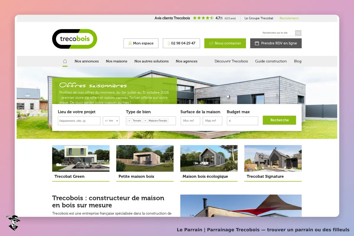 Page d'accueil de Trecobois