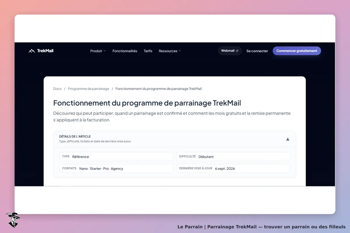 fonction parrainage