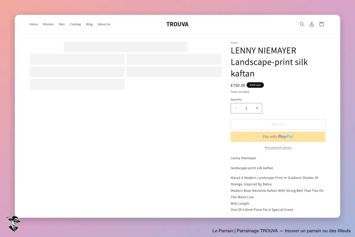 Page produit de TROUVA