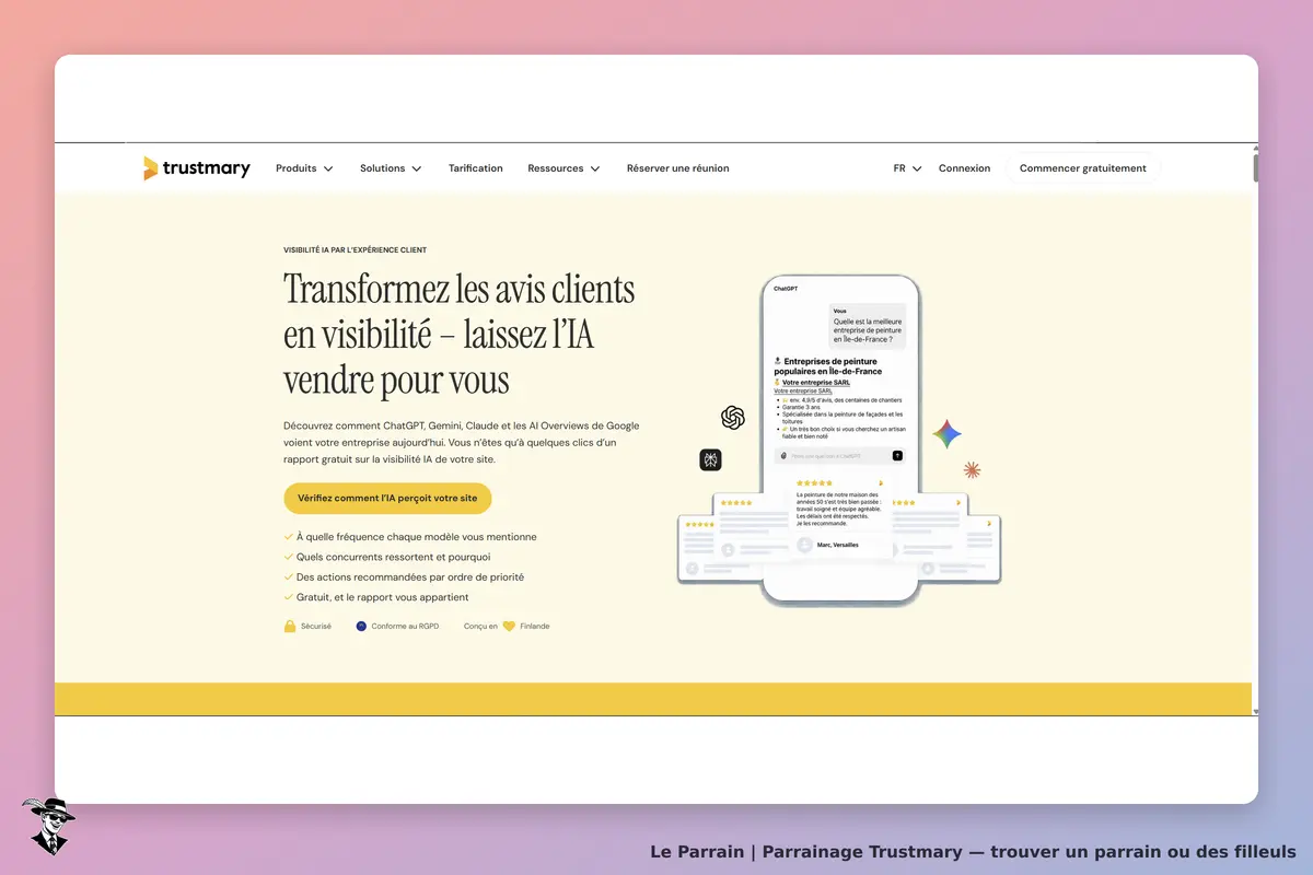 il montre la page d'acceuille du site