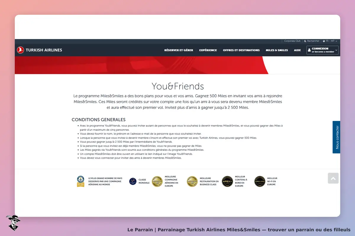 Turkish Airlines Miles&Smiles : turkish Airlines : page d'accueil du programme Miles&Smiles avec