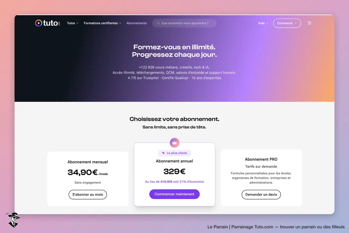 Capture d'écran de Tuto.com