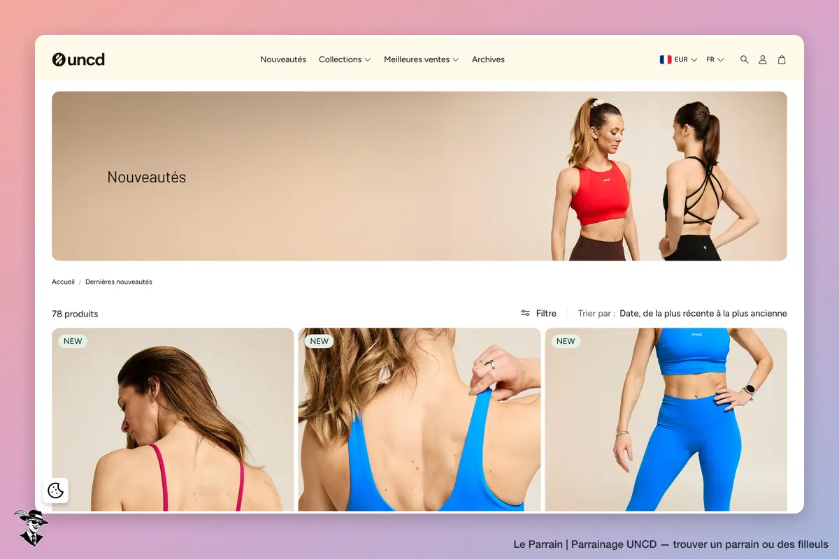 UNCD : collection Nouveautés avec catalogue de vêtements de sport pour femmes