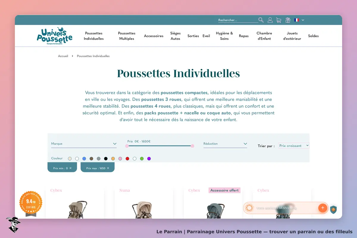 Page catégorie de Univers Poussette