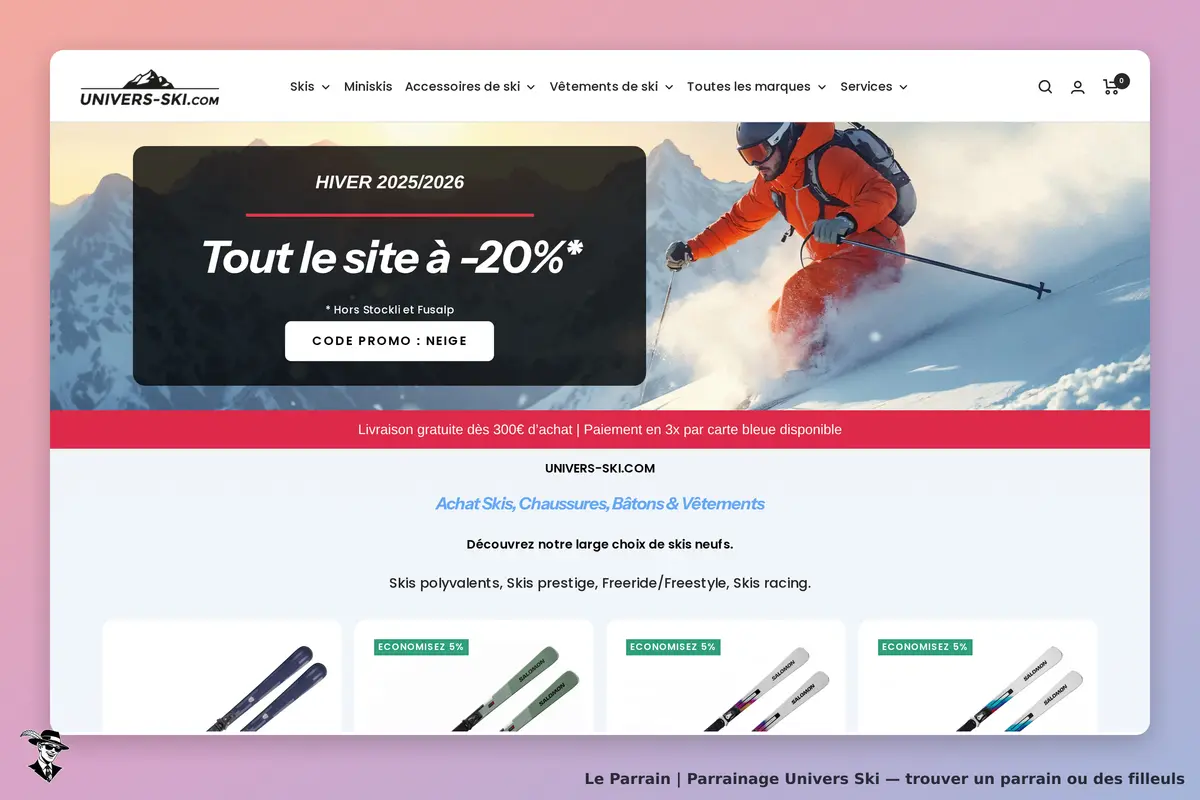 Page d'accueil de Univers Ski