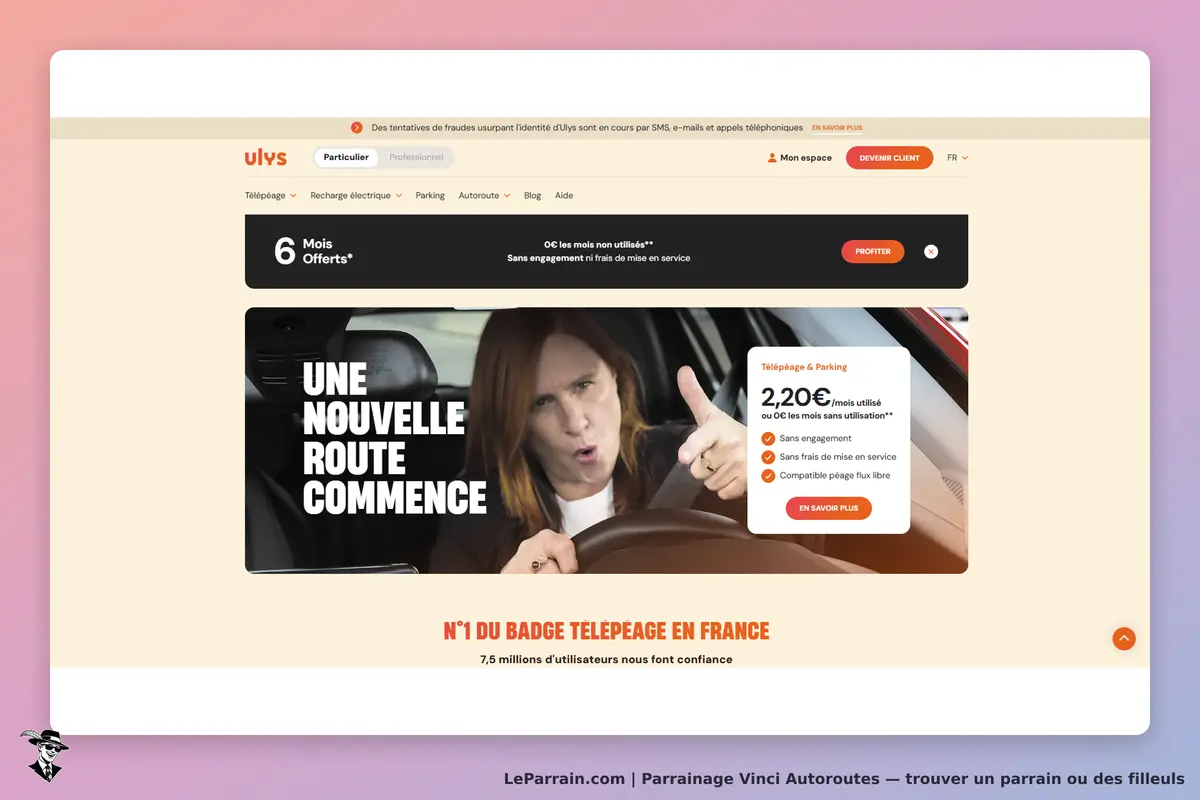 Vinci Autoroutes : page d'accueil avec une promotion et une image d'une conductrice au volant