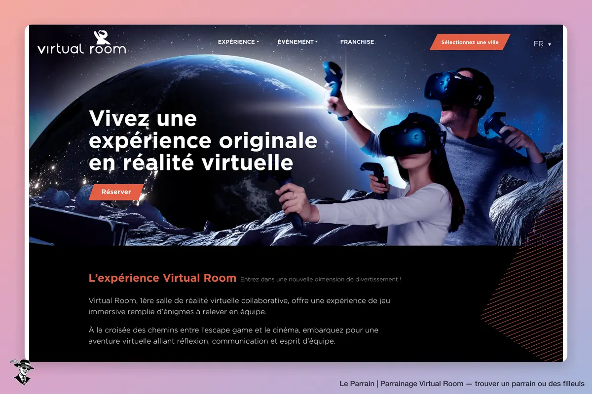 Page d'accueil de Virtual Room