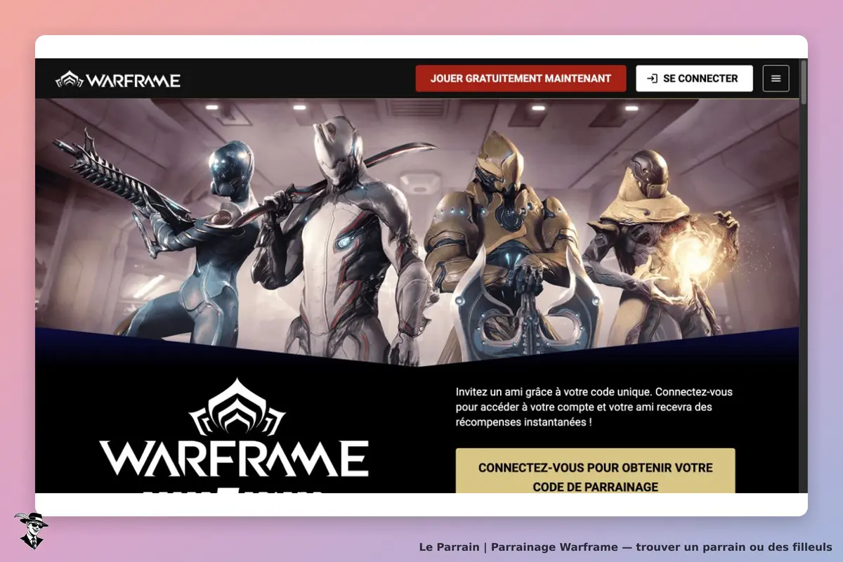 Programme Warframe Parrainer un Tenno : présentation officielle des personnages