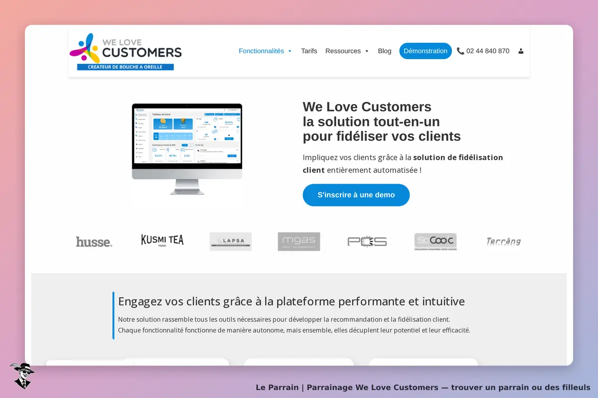 Page d'accueil de We Love Customers