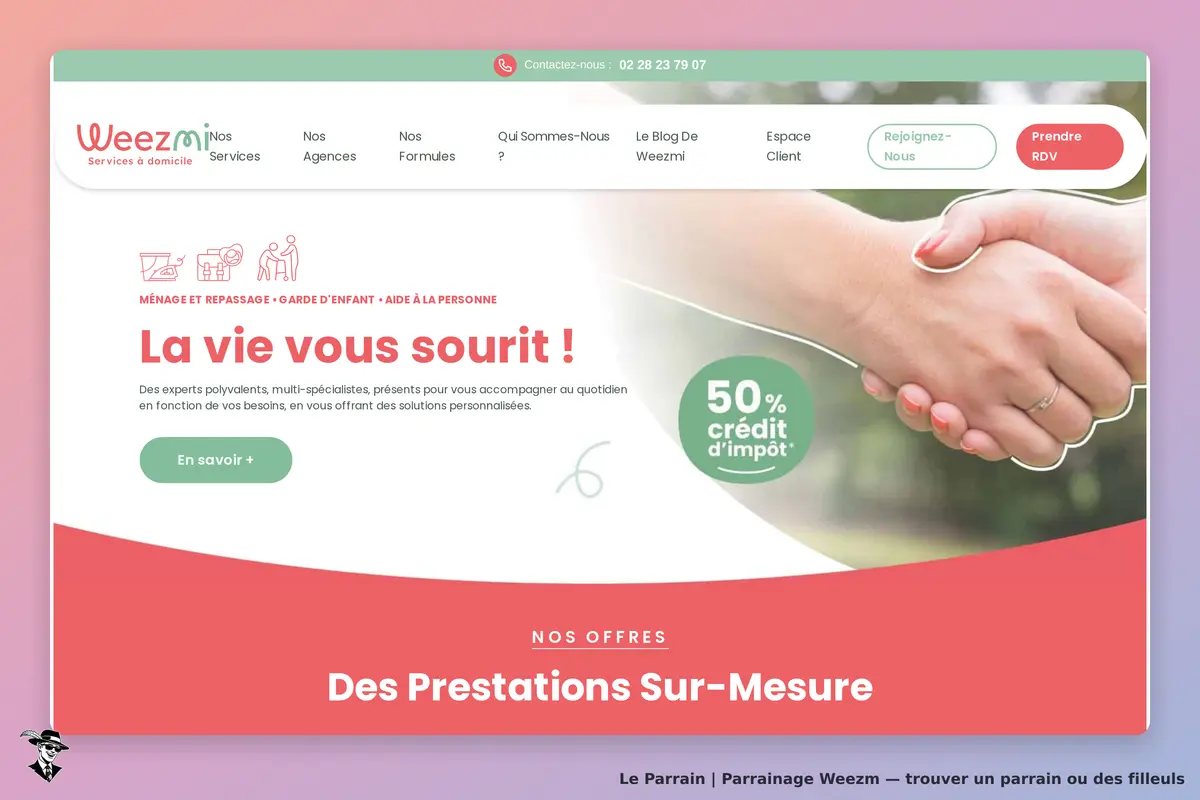 Page d'accueil de Weezm