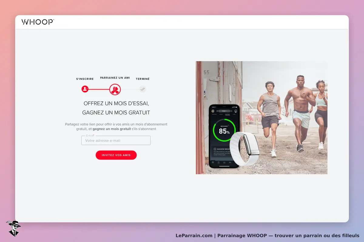 Offre de parrainage WHOOP : un mois d'essai gratuit pour vos amis et vous.