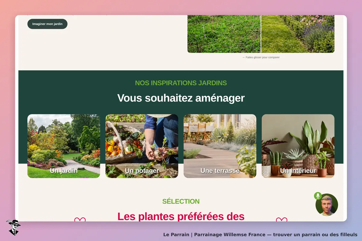 Willemse France : page d'accueil avec inspirations pour aménager un jardin, potager et intérieur