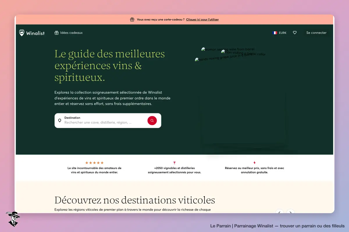 Page d'accueil de Winalist