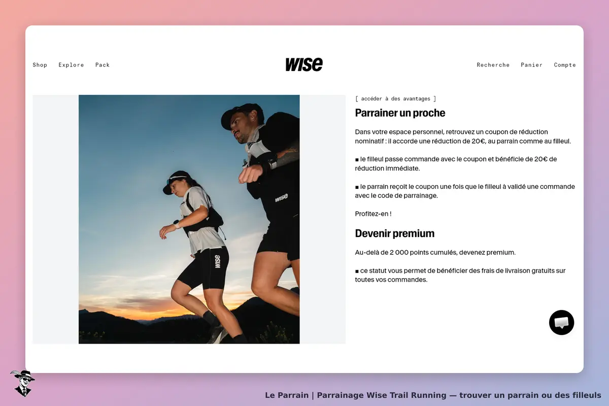 Wise Trail Running : deux coureurs en pleine action avec un coucher de soleil en arrière-plan