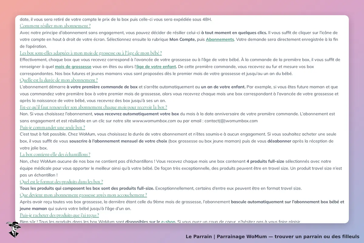 WoMum : informations sur les abonnements et les box pour futures mamans et jeunes mamans