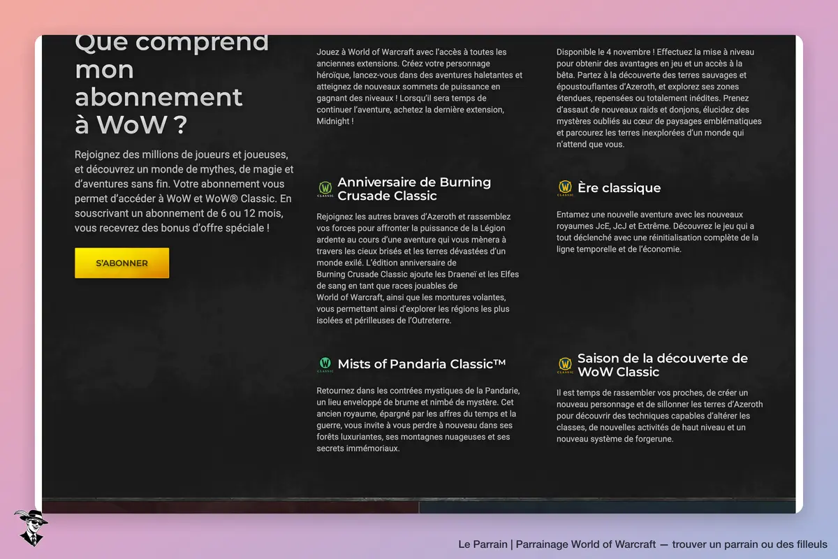 Capture d'écran de World of Warcraft