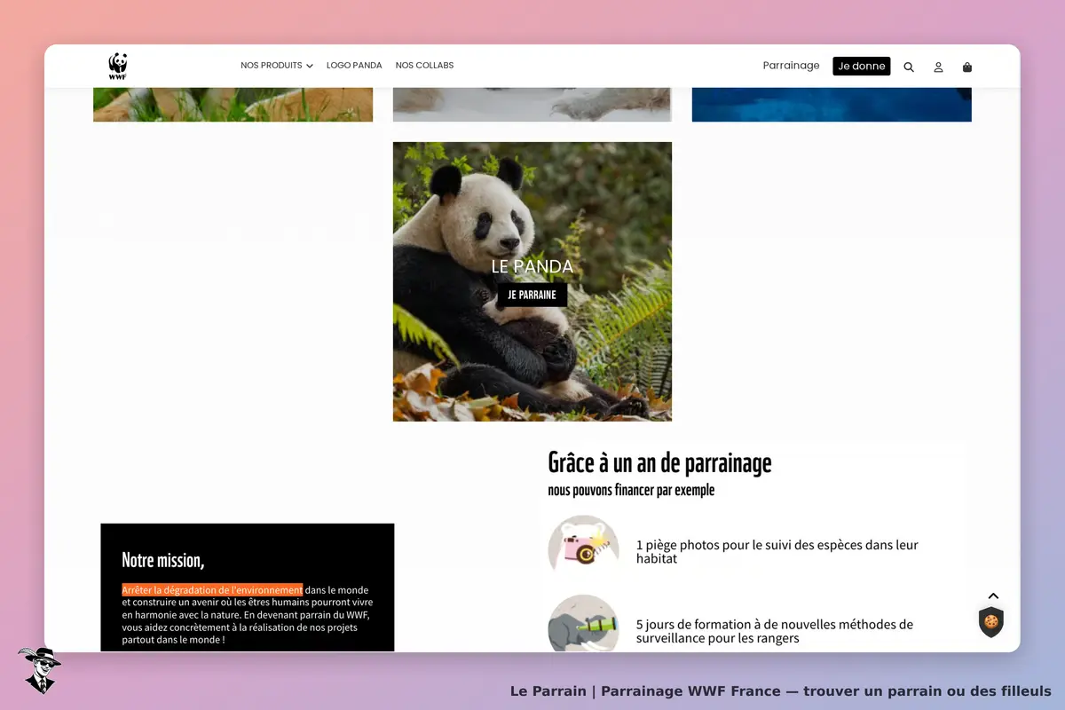 Capture d'écran de WWF France