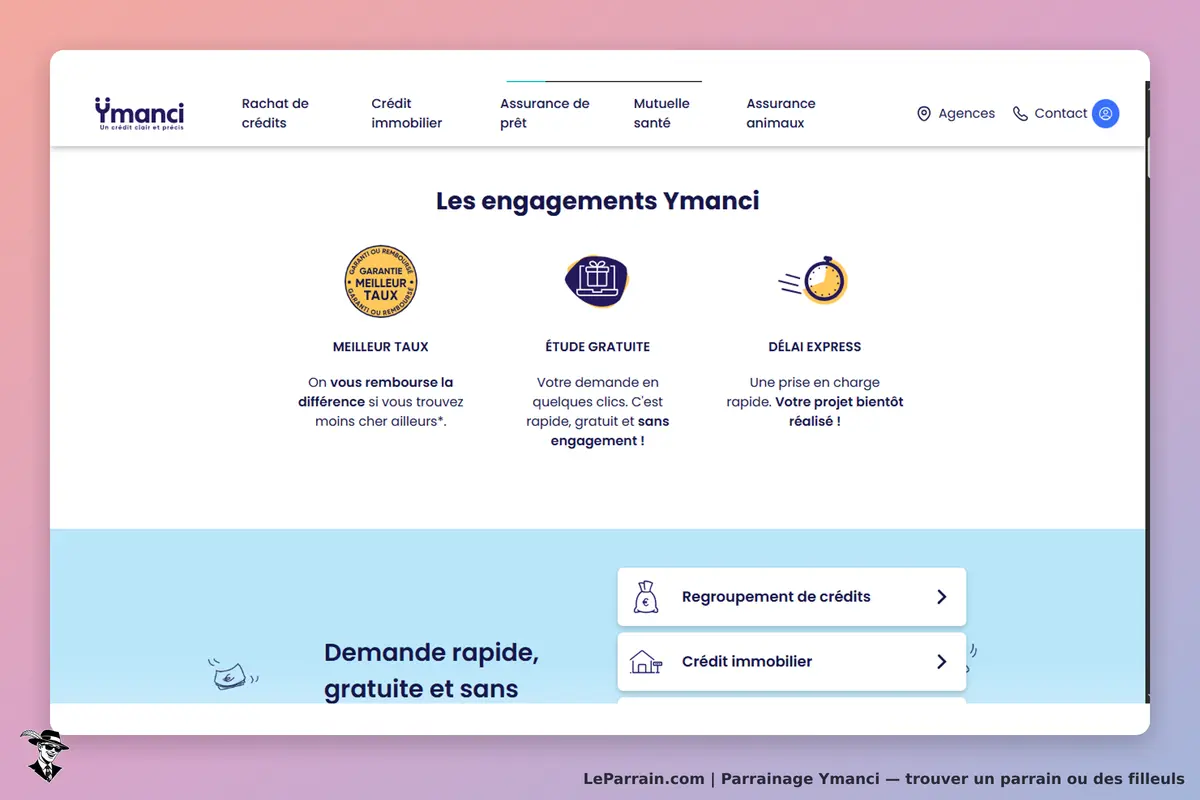 Ymanci : page d'accueil présentant les engagements et services de l'entreprise