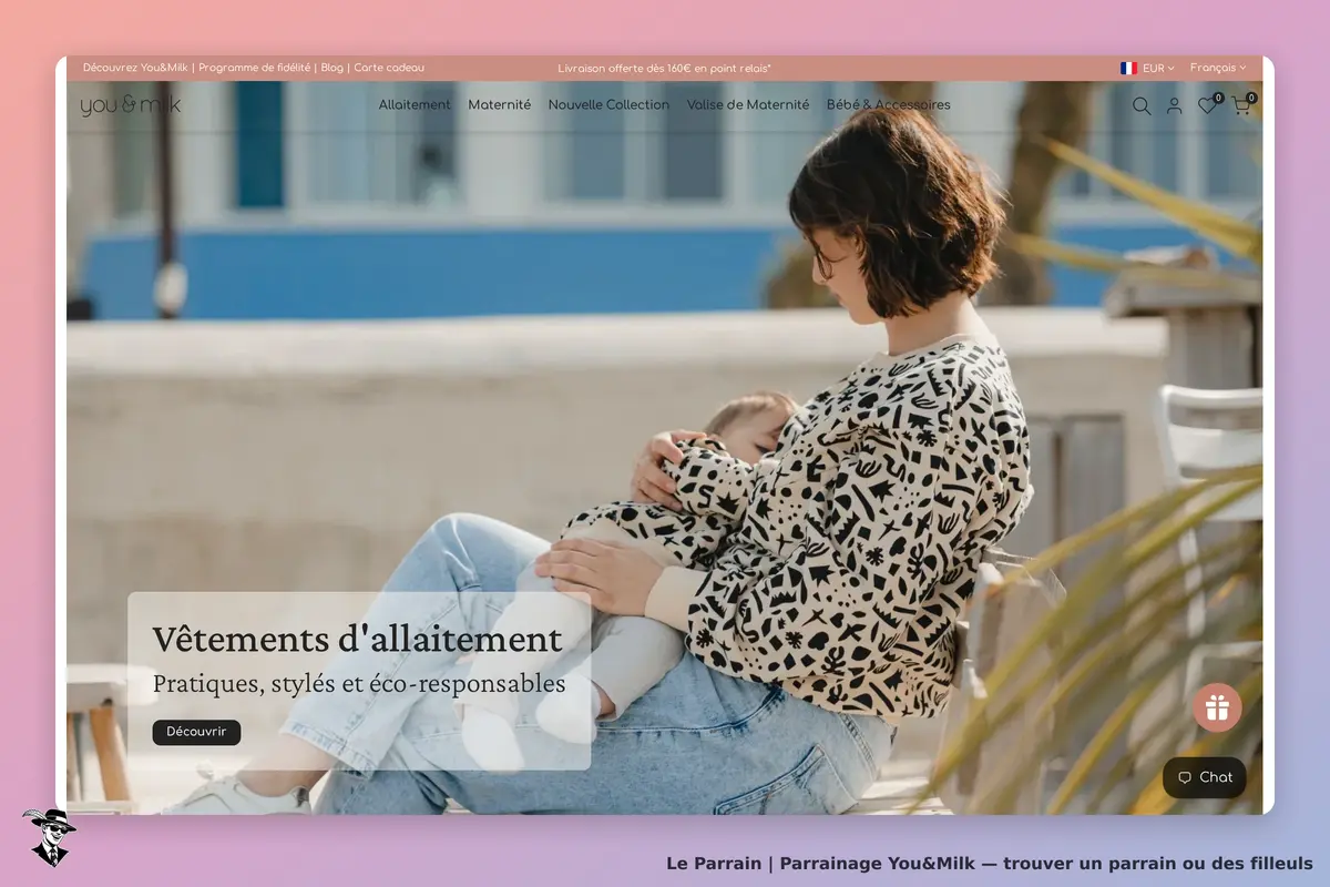 You&Milk : femme allaitant un bébé, vêtue d'un pull, sur une terrasse ensoleillée