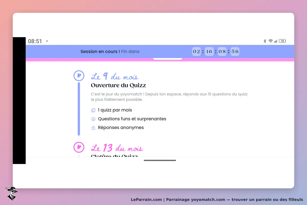 yoyomatch.com : yoyomatch : page d'accueil avec un compte à rebours et des informations sur un