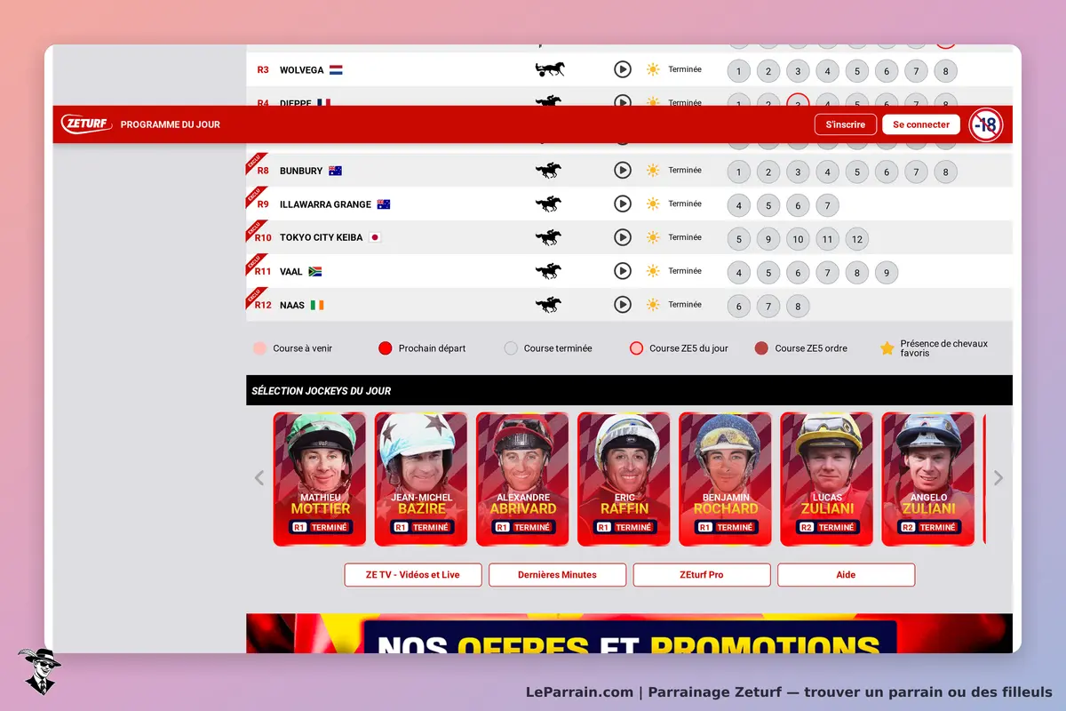 Zeturf : programme des courses avec jockeys et informations sur les courses à venir