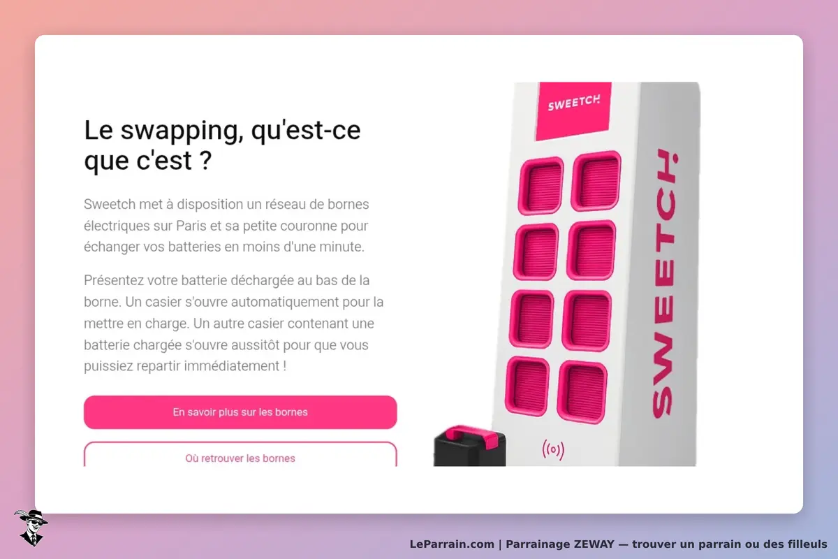ZEWAY : présentation d'une borne de swapping de batteries avec options d'interaction
