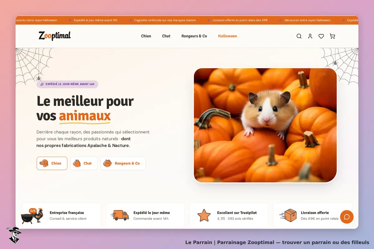 Page d'accueil de Zooptimal