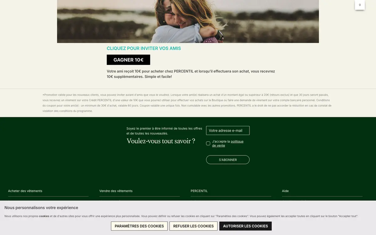 Page programme de parrainage Percentil