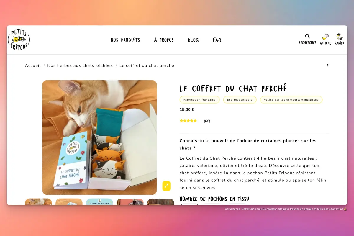 Capture d'écran 4 du programme de parrainage Petits Fripons
