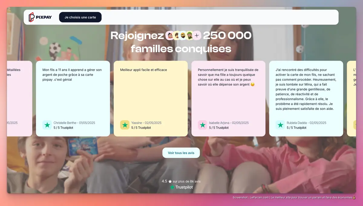 Capture d'écran 3 du programme de parrainage Pixpay