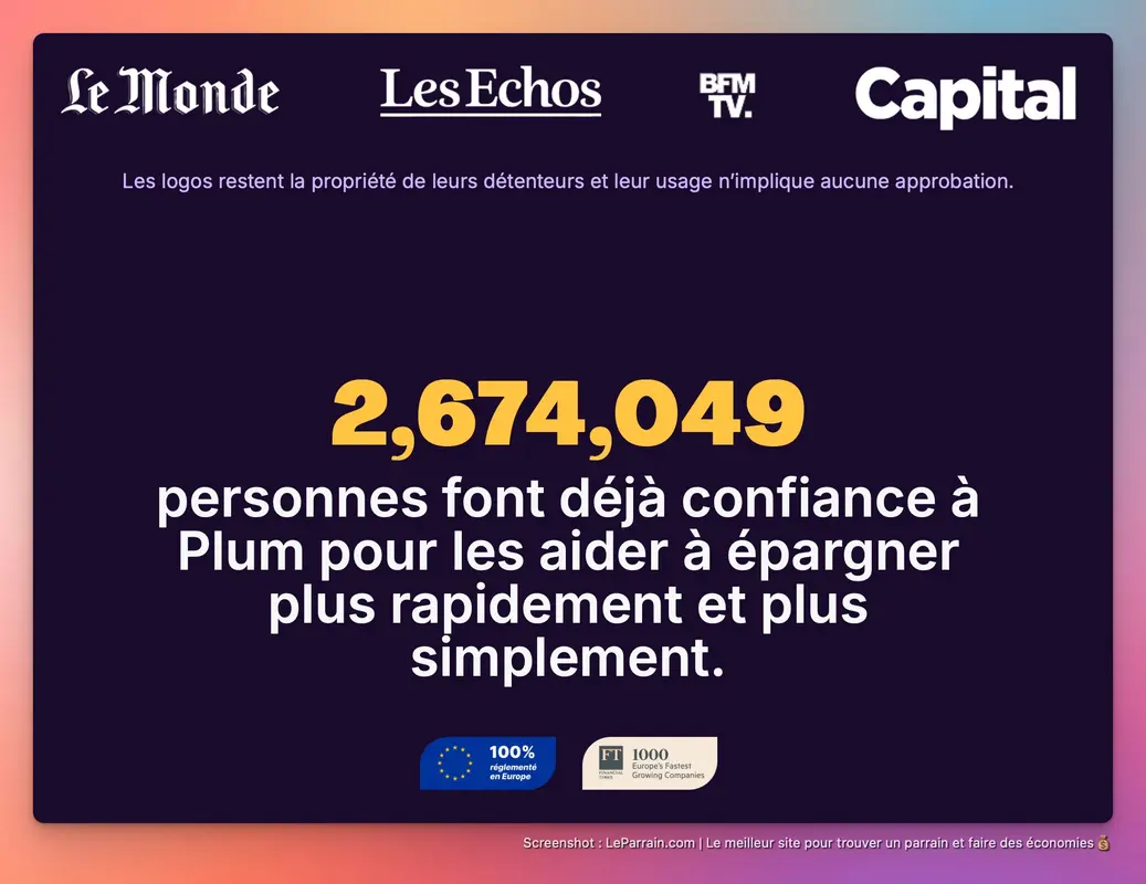 Capture d'écran 3 du programme de parrainage Plum