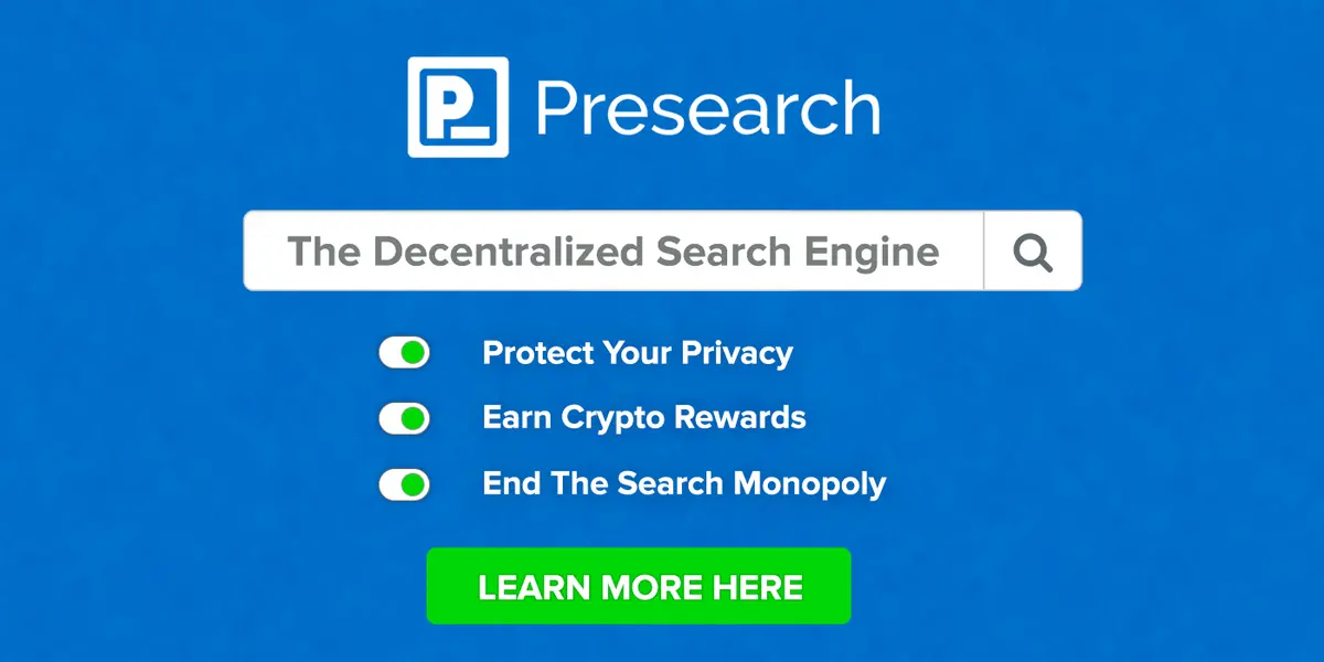 Capture d'écran de Presearch - Private search engine. No Tracking.